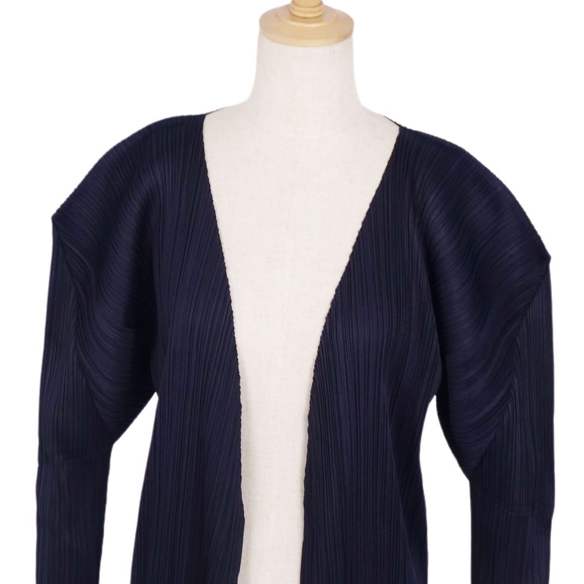 美品 プリーツプリーズ イッセイミヤケ PLEATS PLEASE カーディガン 長袖 ボタンレス プリーツ トップス レディース 4 cf08mr-rm11f11148