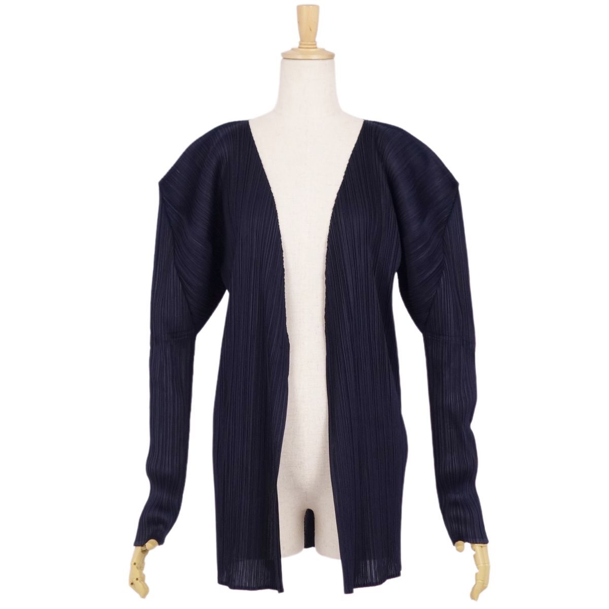美品 プリーツプリーズ イッセイミヤケ PLEATS PLEASE カーディガン 長袖 ボタンレス プリーツ トップス レディース 4 cf08mr-rm11f11148