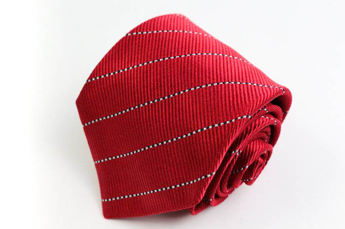 ダンヒル ブランド ネクタイ シルク ライン柄 PO メンズ レッド Dunhill