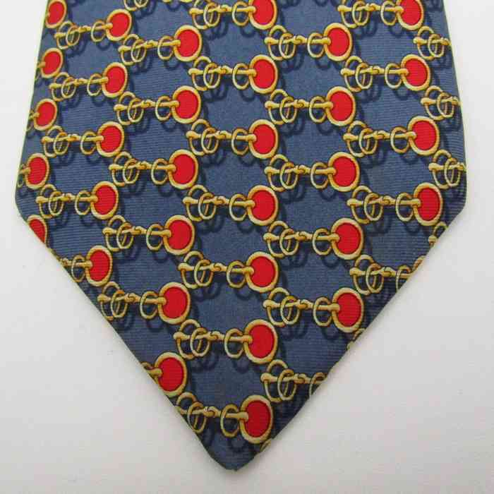  Lancel brand necktie dot .. pattern panel pattern silk France made PO men's gray LANCEL