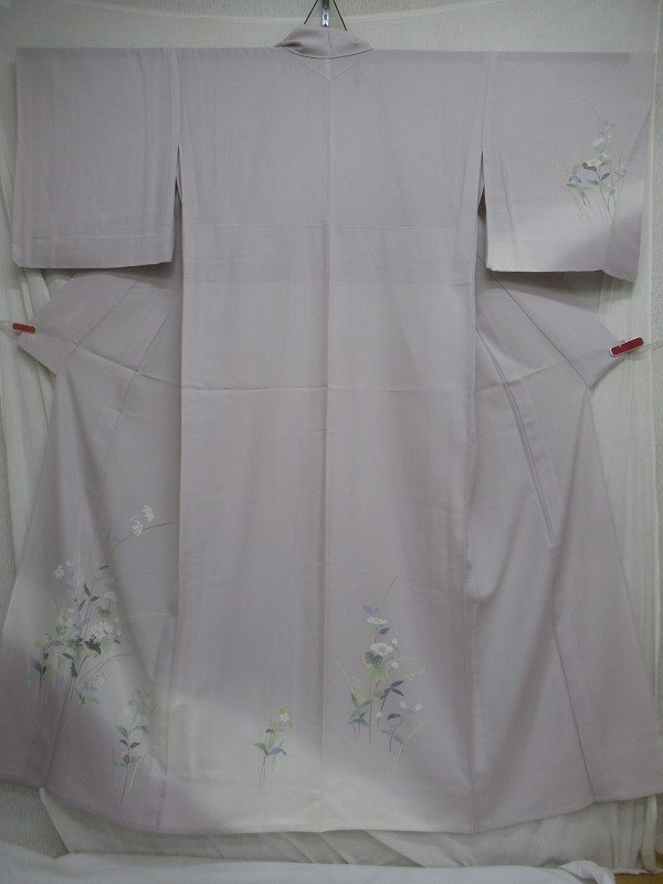 M1486 正絹 絽 暈し 訪問着 単衣 着物 夏物 身丈160cm-裄66.5cm