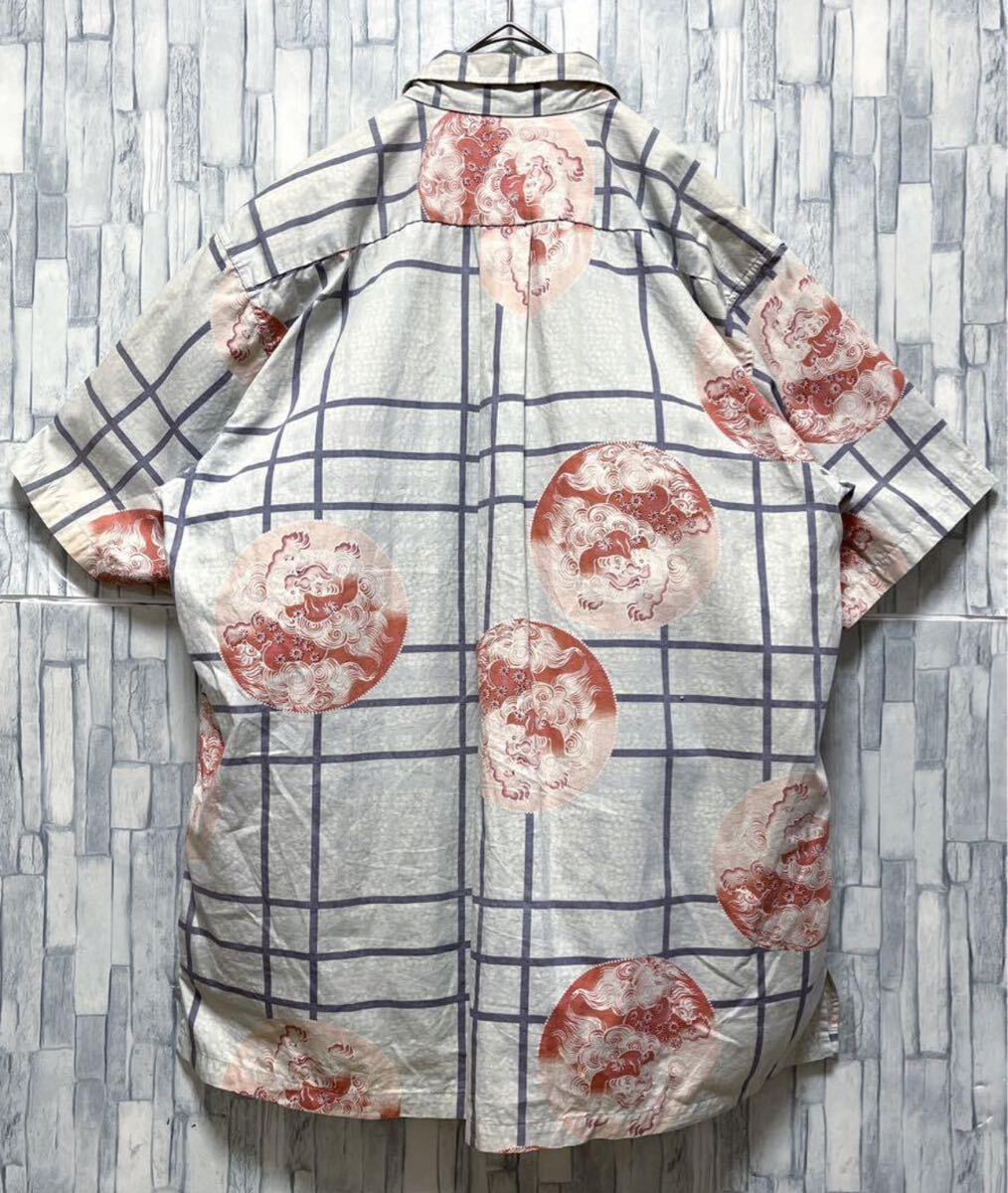 SUN SURF サンサーフ 東洋エンタープライズ アロハシャツ デザインシャツ 柄シャツ 唐獅子 和柄 BDシャツ ボタンダウン 総柄 半袖 メンズ