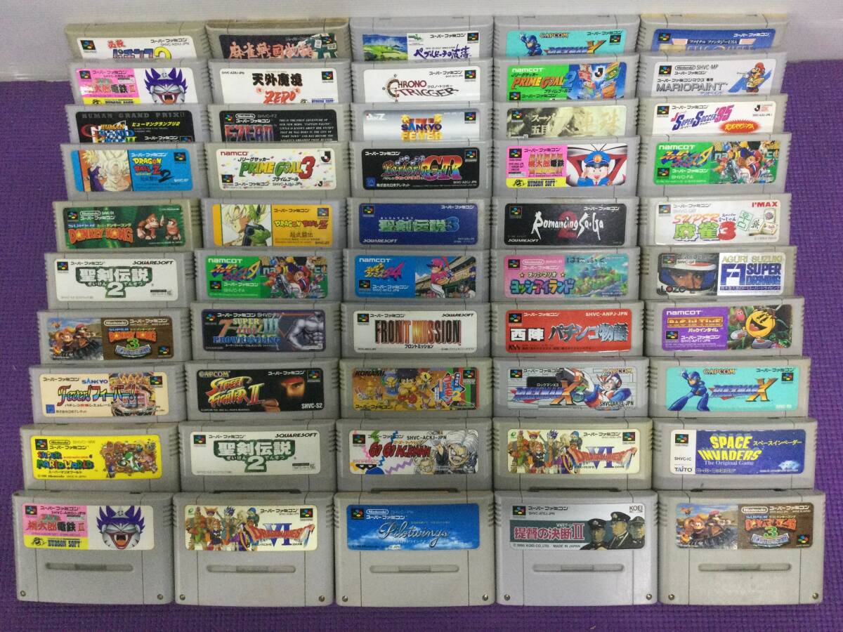 【GF9145/80/0】ジャンク★スーパーファミコンソフト★ソフトのみ★50本★スーファミ★まとめ★セット★ロックマン★ドラクエ★ロマサガ★