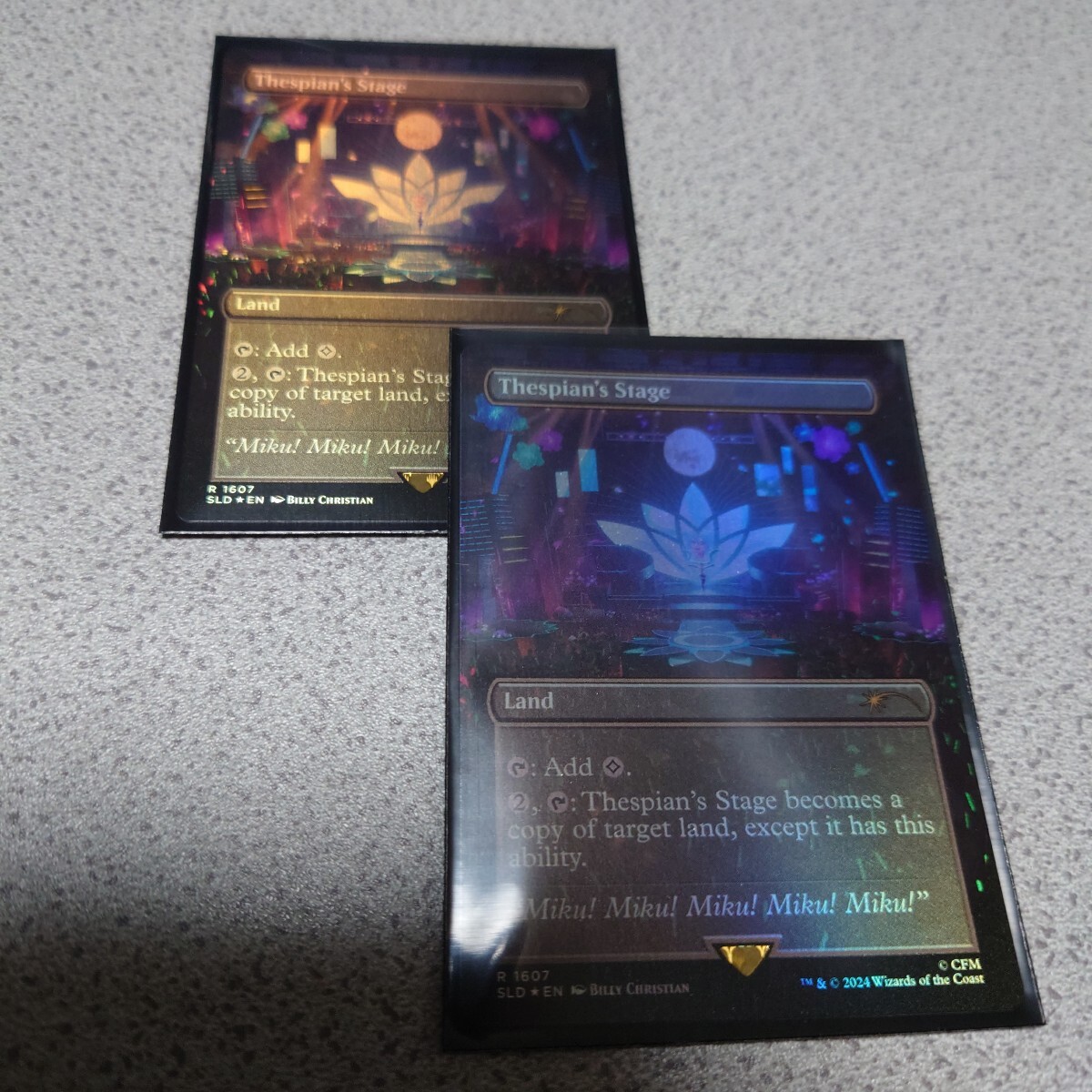 MTG SLD 演劇の舞台 英語foil 二枚セット ボーダーレス Secret lair 初音ミク シークレットレイヤー 即決