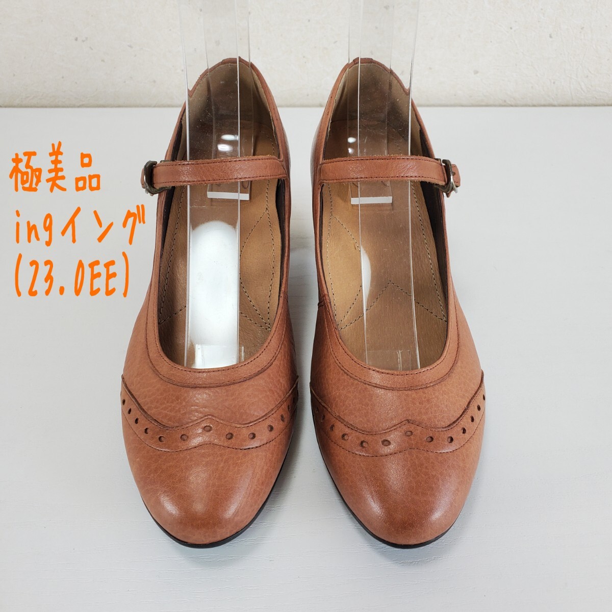 極美品 ing イング 本革レザー ラウンドトゥ ローヒール 極美品 ing イング 本革レザー ラウンドトゥ ローヒール