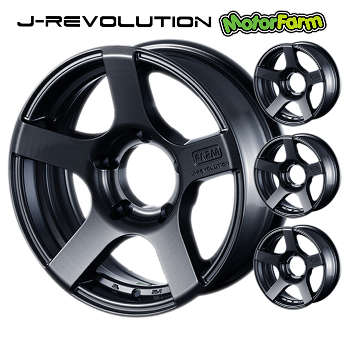 Motor Farm (モーターファーム) J-REVOLUTION (ジェイ レボリューション) 16x5.5J 5H/139.7　-25 ガンメタリック ４本セット