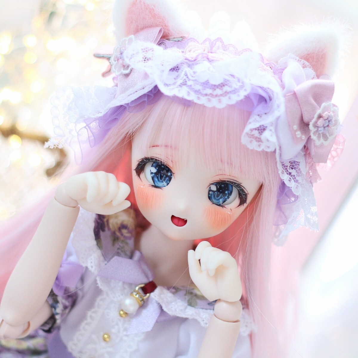 【シンティランテ】DDH-27 カスタムヘッド 開口　 セミホワイト+おまけ碁石アイ2種　MDD ドール 