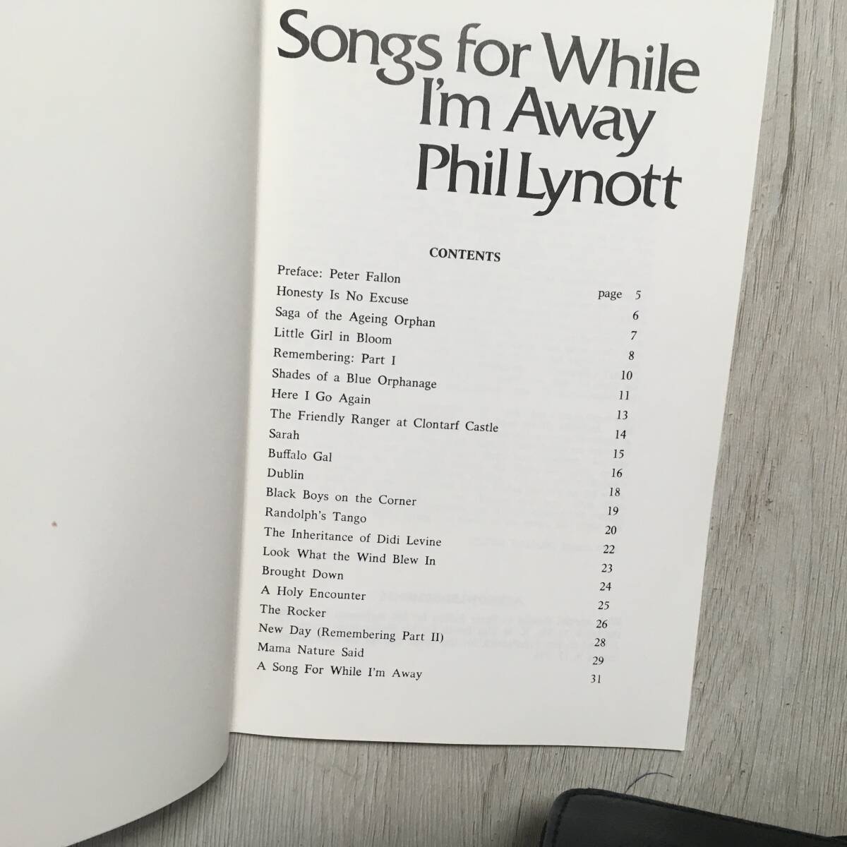 PHIL LYNOTT SONGS FOR WHILE I'M AWAY 詩集 THIN LIZZY