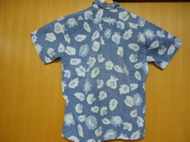 即決 ハワイ reyn spooner レインスプーナー アロハシャツ 紺色 青色 花柄 M8 コットン100%素材_画像3