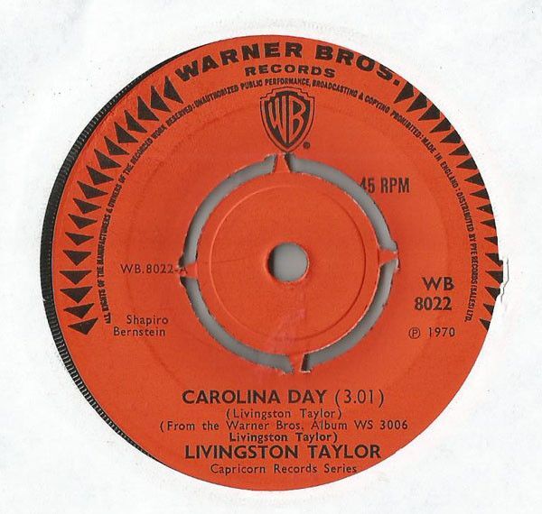 英7 Livingston Taylor Carolina Day WB8022 Warner Bros. Records /00080
