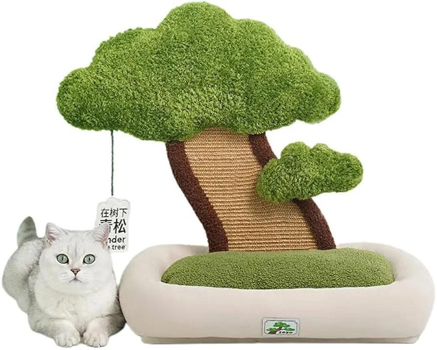 【未使用品】PET-ZEZE★キャットハウス 盆栽型 爪研ぎ付き Mサイズ