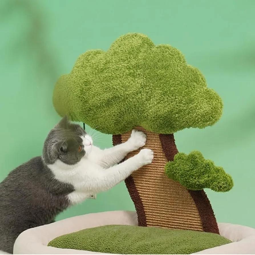 【未使用品】PET-ZEZE★キャットハウス 盆栽型 爪研ぎ付き Mサイズ