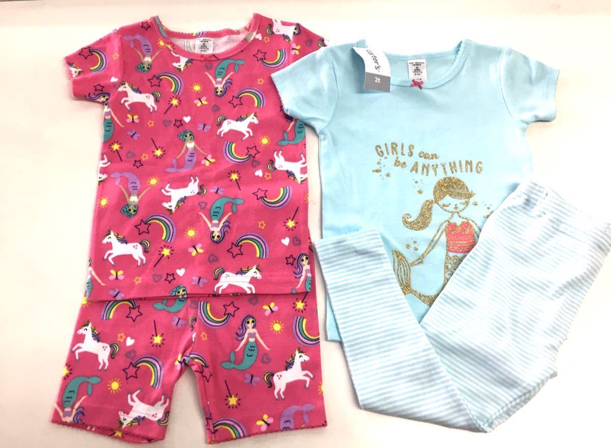 新品■Carter's カーターズ 女の子 半袖パジャマ 4点セット 2T / 2歳 人魚姫&ペガサス♪