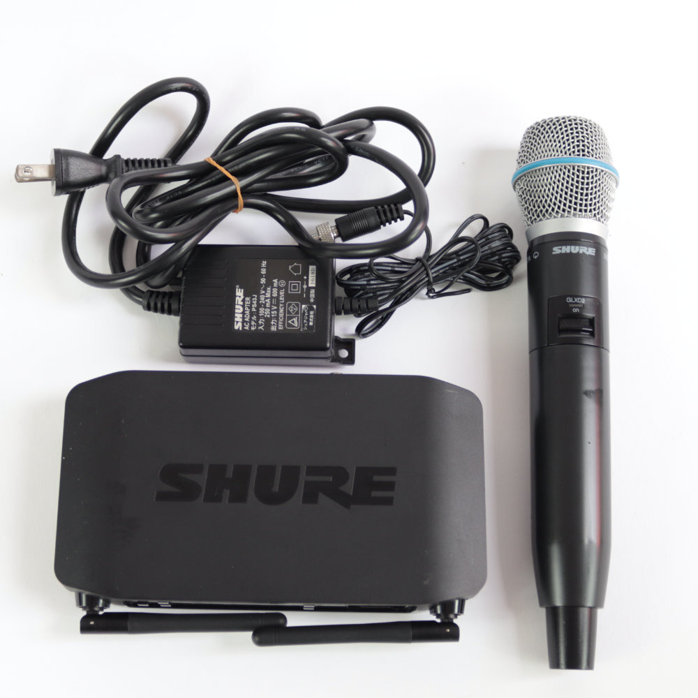 【中古】 ワイヤレスマイク シュア SHURE GLXD4（レシーバー） GLXD2 BETA87A（マイク送信機） ワイヤレスマイクセット