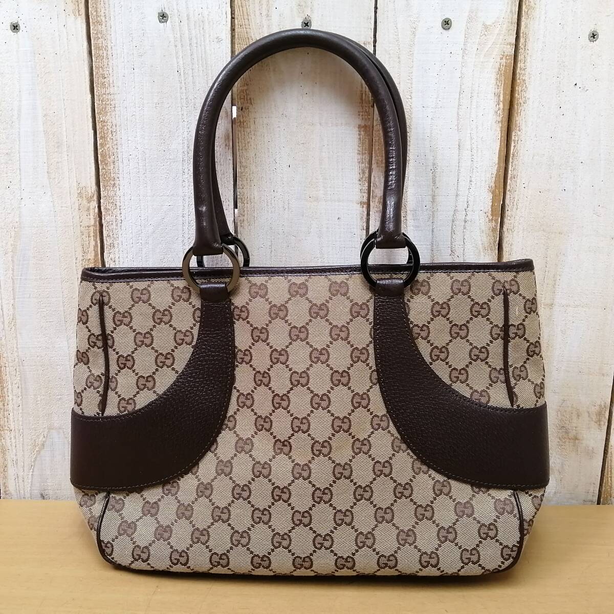 Gucci GGパターン トートバッグ ベージュ/赤