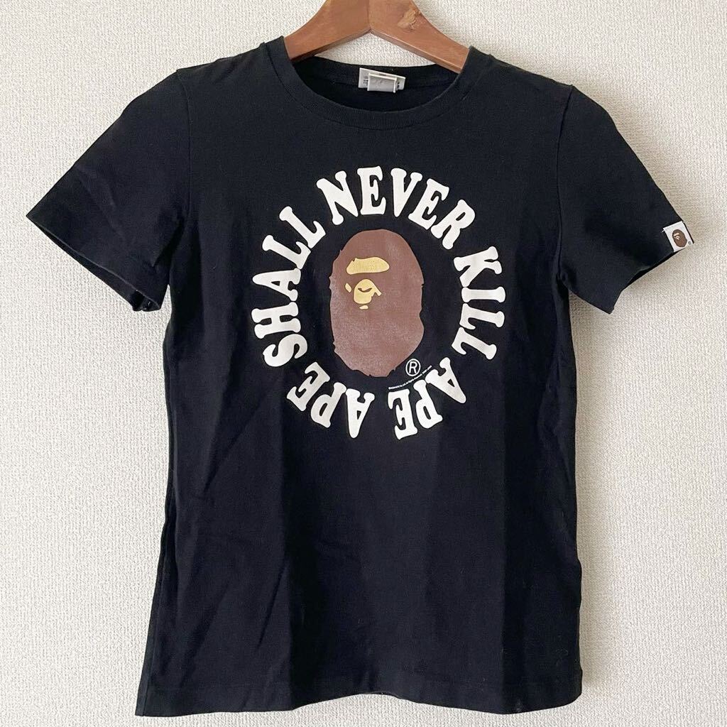 ア ベイシング エイプ Tシャツ レディースXS ブラック 黒 半袖 ア ベイシング エイプ Tシャツ レディースXS ブラック 黒 半袖