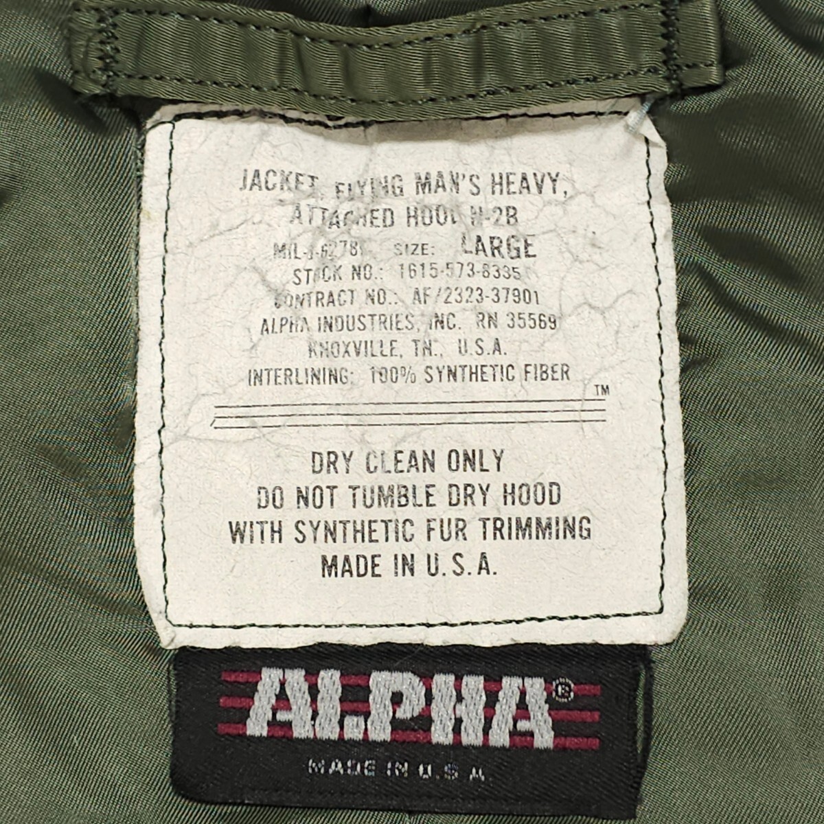 USA製ALPHAアルファ N-2Bフライトジャケット旧タグLヴィンテージ USA製ALPHAアルファ N-2Bフライトジャケット旧タグLヴィンテージ