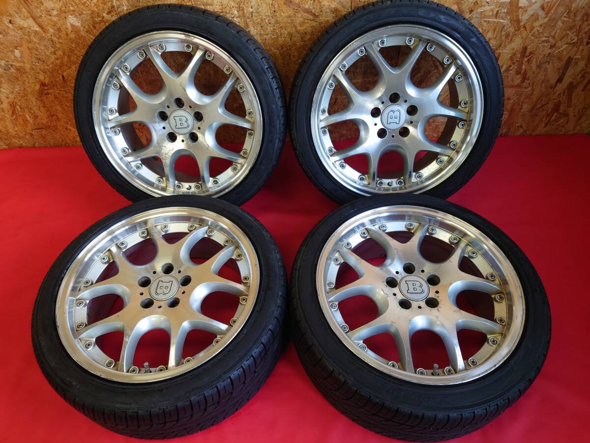 ブラバス風18インチホイール PCD112 8.5J バリ溝タイヤ付 235/40R18 4本セット 中古 売切!!