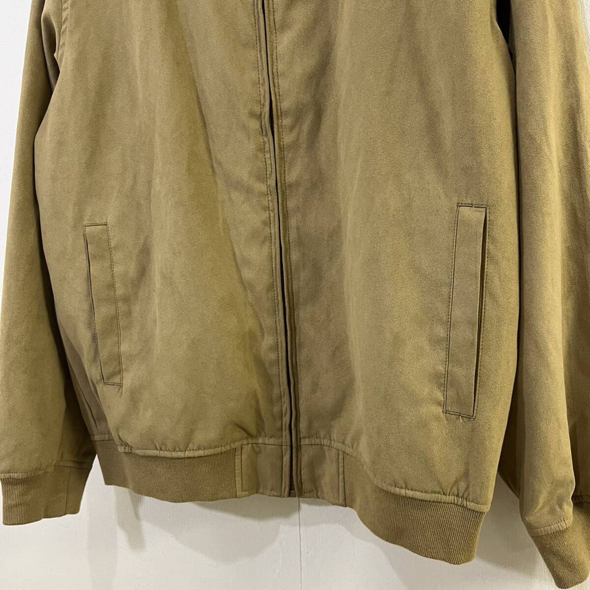 TOROY フェイクスウェード ジップアップブルゾン スウィングトップ ドリズラージャケット ワンポイント 上質 トロイ【送料一律/同梱可能】E_画像3
