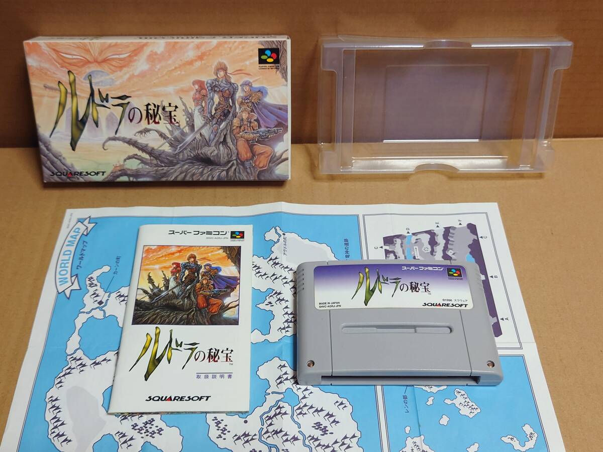 スーパーファミコンソフトルドラの秘宝 箱・説明書・マップ付き スーパーファミコンソフトルドラの秘宝 箱・説明書・マップ付き