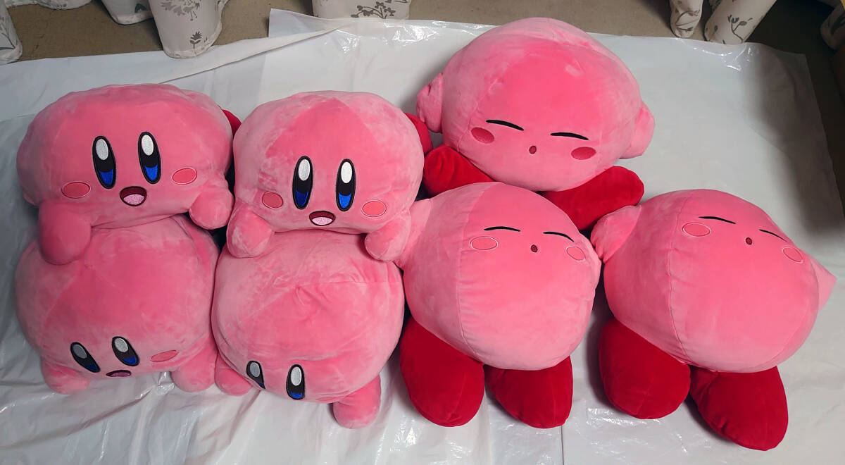 ●ぬいぐるみまとめ売り7点◆星のカービィ◆もちもちBIGぬいぐるみ2/あおむけ/いねむり/タイトー限定◆新品未使用◆120サイズ
