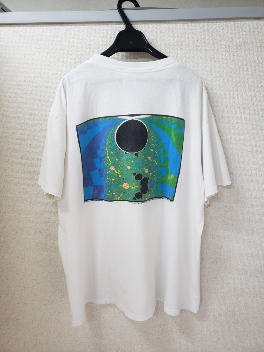 80-90s Fractal art フラクタルアート tシャツ XL ホワイト 古着 80-90s Fractal art フラクタルアート tシャツ XL ホワイト 古着