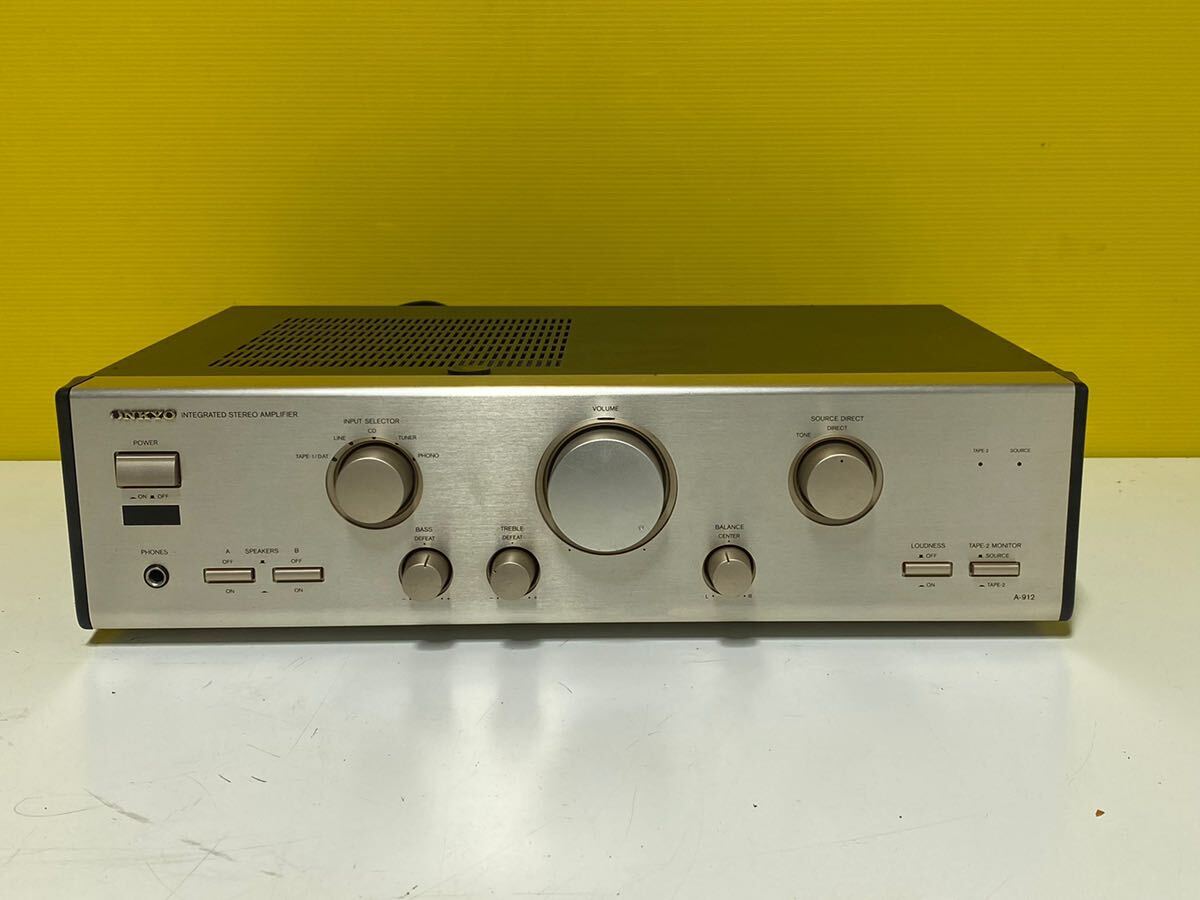☆ONKYO オンキョー☆『 A-912 』プリメインアンプ アンプ オーディオ機器 ステレオプリメインアンプ AC100V 50/60Hz 120W 動作確認済み