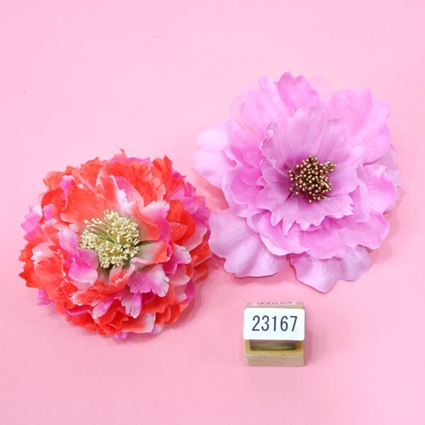 髪飾り 花 2コームセット 赤 ピンク 振袖 成人式 結婚式 新品（株）安田屋 NO23167