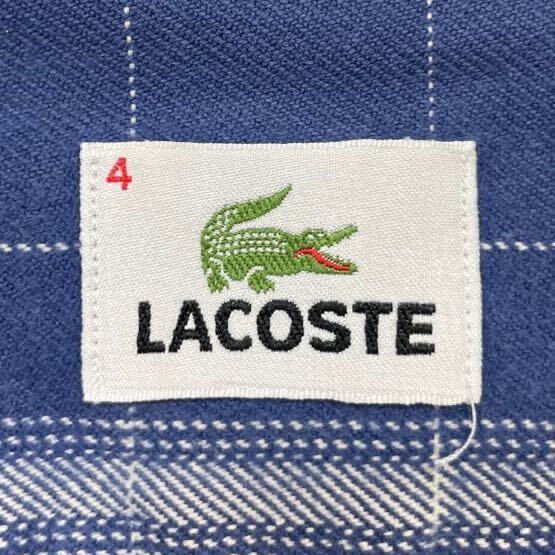 273 LACOSTE ラコステ チェック 長袖 ネルシャツ サイズ4 ワニ 273 LACOSTE ラコステ チェック 長袖 ネルシャツ サイズ4 ワニ