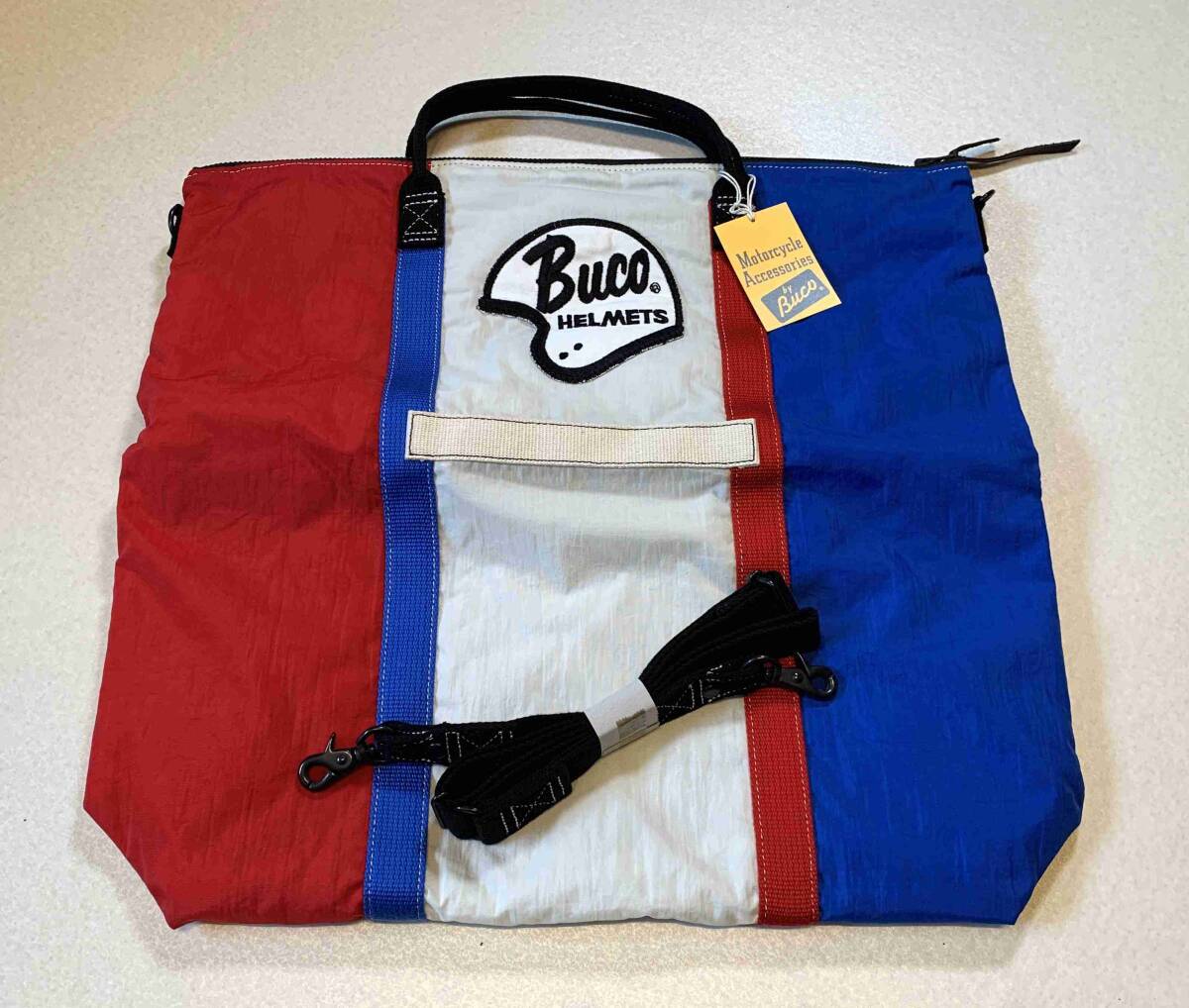 ★☆新品未使用 ￥17600 リアルマッコイズ BUCO ブコ ヘルメットバッグ トリコロール■ライダース☆★