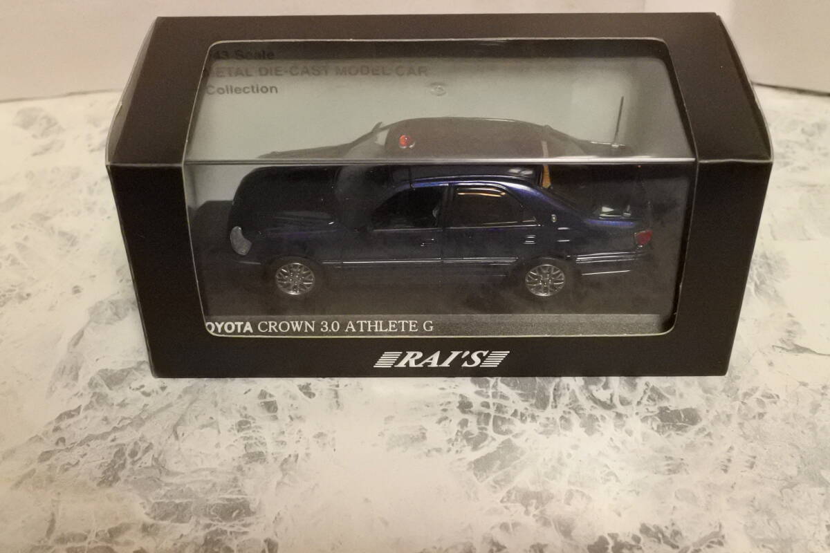 レイズ・ヒコセブン・京商　トヨタクラウン3.0アスリートGポリスカー2004・1/43紺・警察本部刑事部捜査課指揮車・未使用未開封品