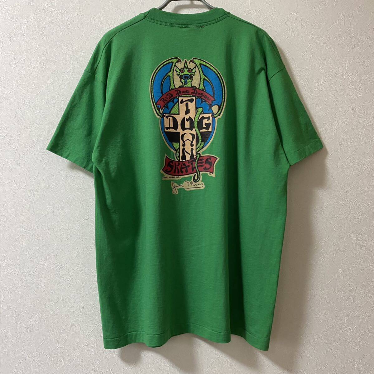 古着 90s Vintage DOGTOWN Jim Muir Red Dog Design Skates Tee 古着 90s Vintage DOGTOWN Jim Muir Red Dog Design Skates Tee