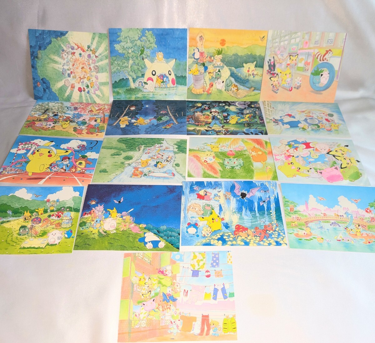 ポケモン ポストカード 絵葉書 ふくやまけいこ はがき　まとめセット　当時物　レトロ　金銀　クリスタル
