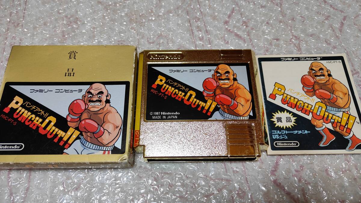 FC 激レア非売品！ パンチアウト ゴールドカートリッジ 箱説付 Punch 