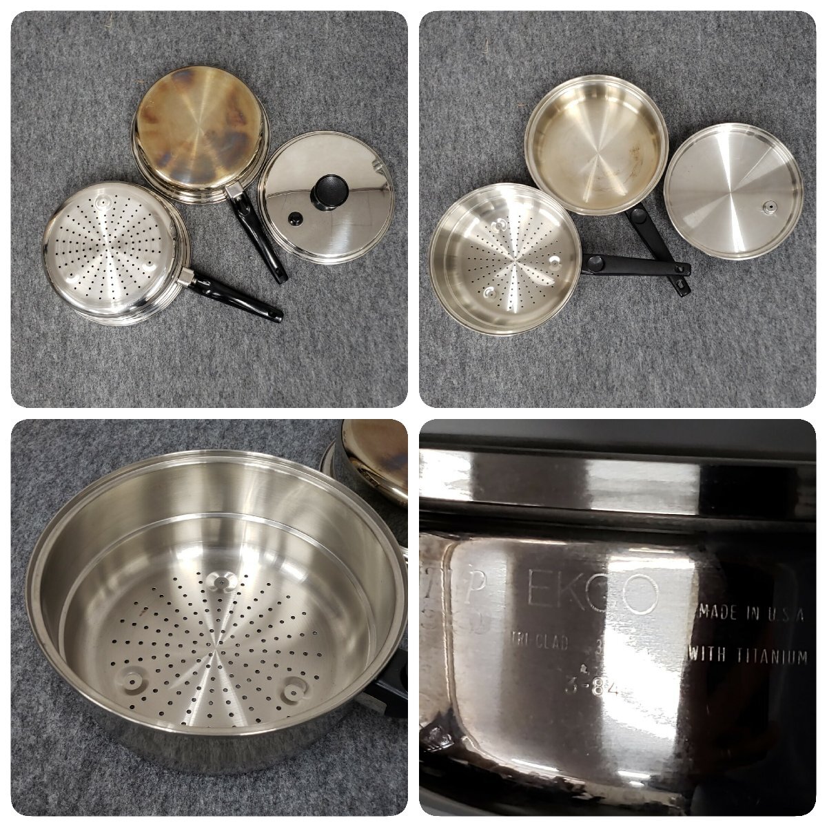 Yahoo!オークション - EHP EKCO 鍋セット made in USA 片手鍋 Yahoo!オークション - EHP EKCO 鍋セット made in USA 片手鍋