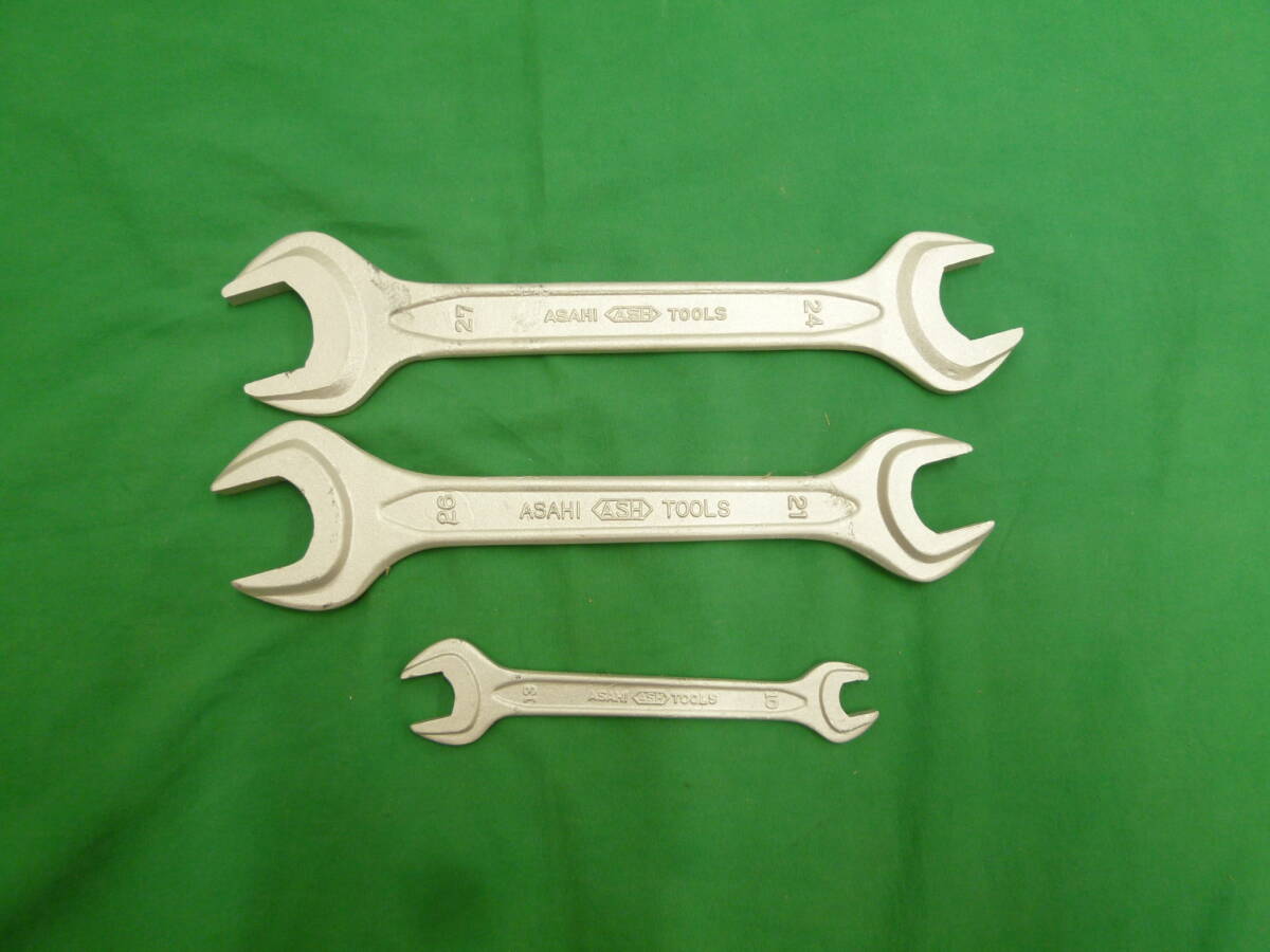 【8334】ASAHI TOOL　両口スパナ　3本セット　27-24?26-21?13-10