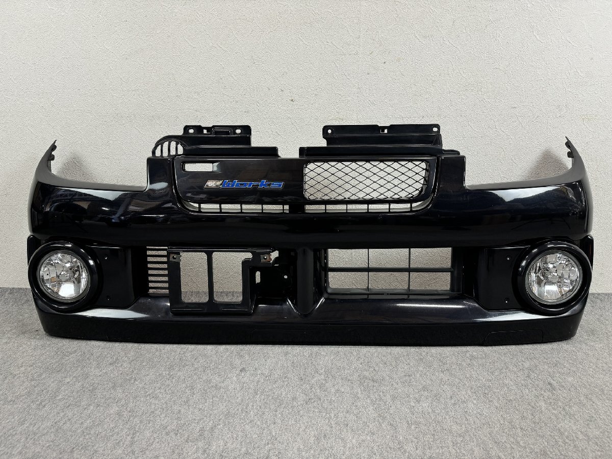 HN22S Kei ケイ ワークス 純正 フロントバンパーフォグ付き 71711-82G60 ZJ3 ブルーイッシュブラックパール3 (H4069)