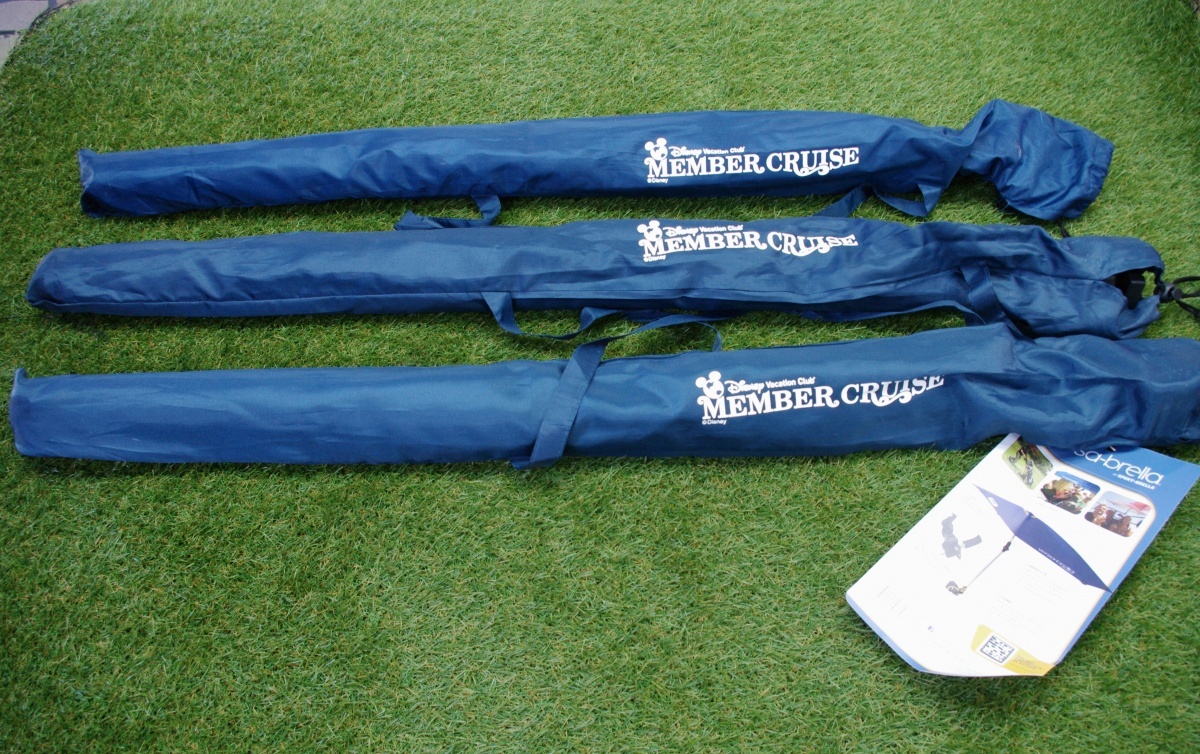レア！ ディズニー バケーションクラブ 限定！ Sport Brella スポーツ ブレラ Versa バーサ 日傘 3点 SPF 50 クランプ付き ブルー