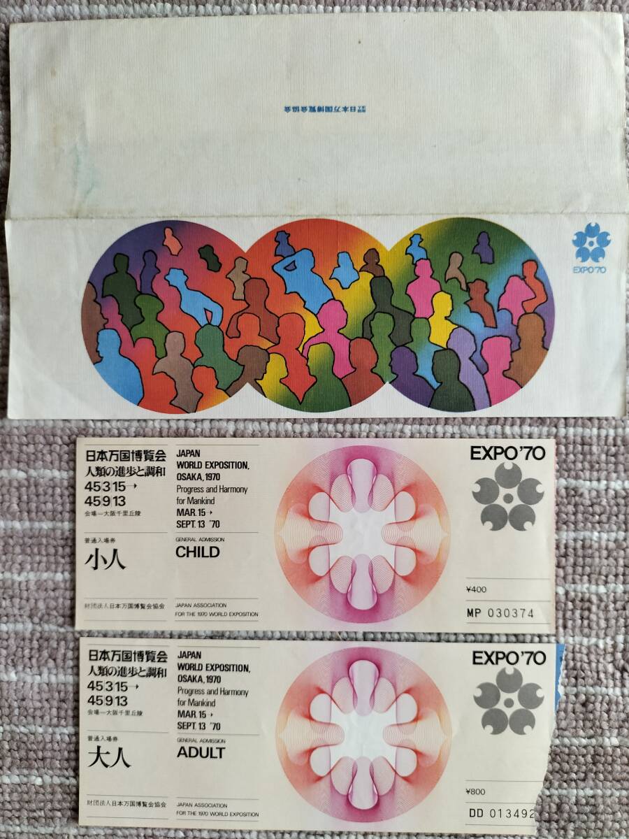1970年大阪万博グッズ[チケット2枚／ホルダー] EXPO'70記念品