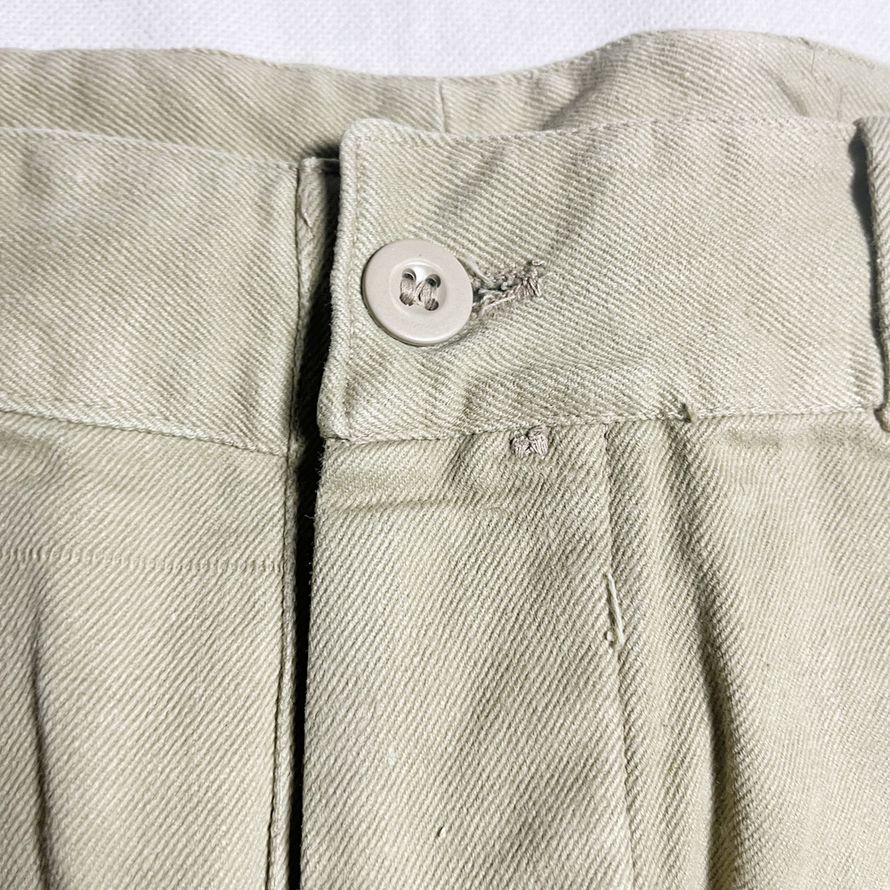 ミント! 50's 60's フランス軍 后期 M52 M-52 CHINO チノ ショーツ SHORTS MINT NOS デッド レア FRENCH ARMY フレンチアーミー W90 著用