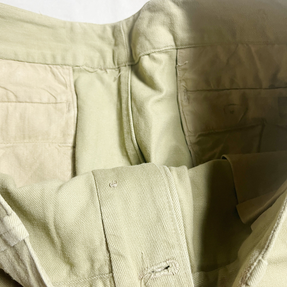 ミント! 50's 60's フランス軍 后期 M52 M-52 CHINO チノ ショーツ SHORTS MINT NOS デッド レア FRENCH ARMY フレンチアーミー W90 著用