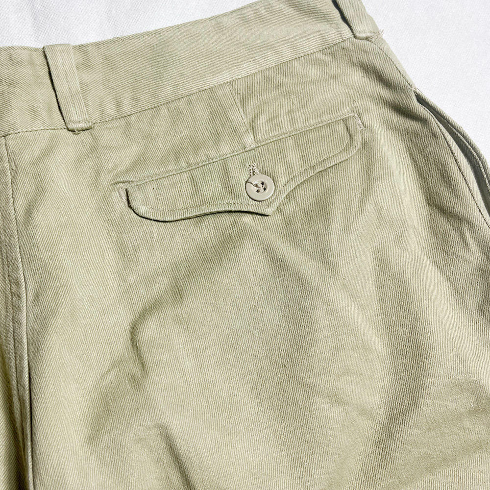 ミント! 50's 60's フランス軍 后期 M52 M-52 CHINO チノ ショーツ SHORTS MINT NOS デッド レア FRENCH ARMY フレンチアーミー W90 著用
