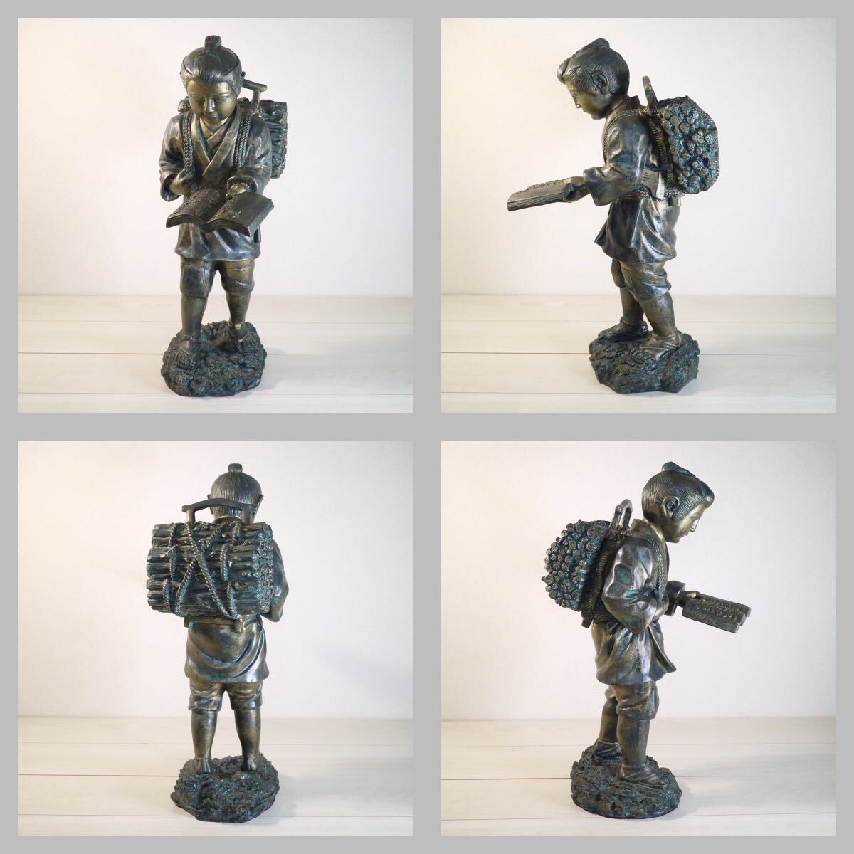 二宮金次郎像 二宮尊徳像 立像 高さ61cm 美術品 置物 オブジェ 二宮金次郎像 二宮尊徳像 立像 高さ61cm 美術品 置物 オブジェ