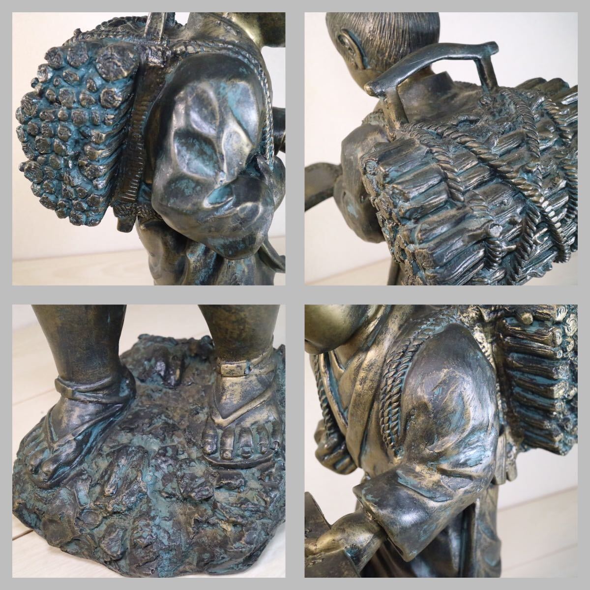 二宮金次郎像 二宮尊徳像 立像 高さ61cm 美術品 置物 オブジェ 二宮金次郎像 二宮尊徳像 立像 高さ61cm 美術品 置物 オブジェ