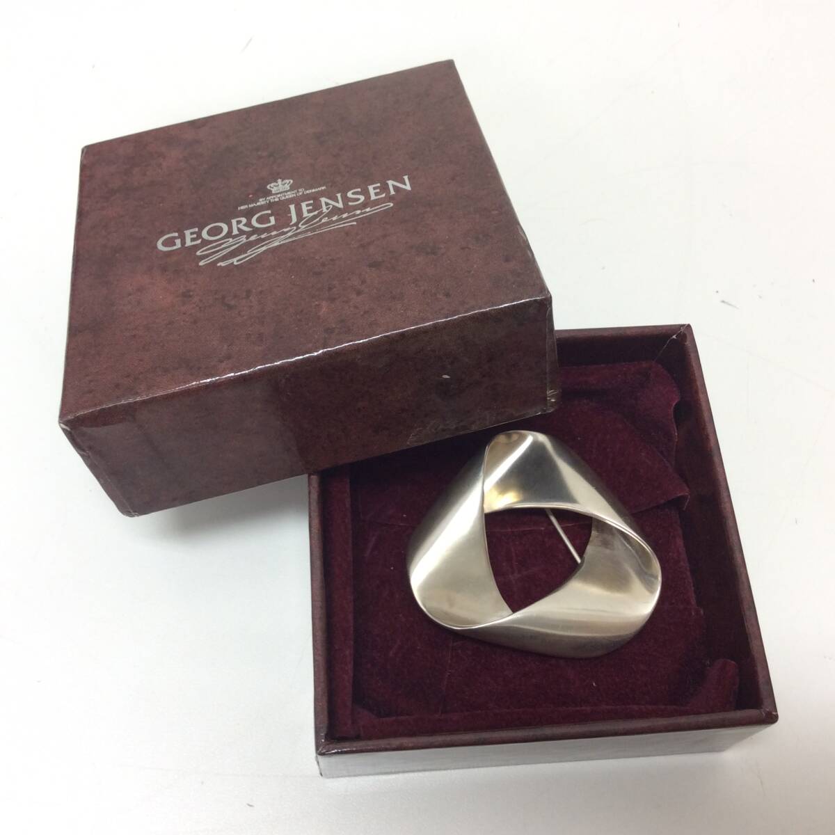 ■7354　GEORG JENSEN ジョージジェンセン SV925 HaH刻印 トライアングル シルバー ブローチ