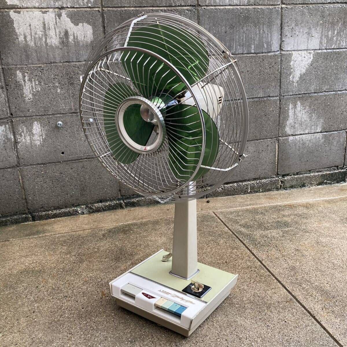 三菱 MITSUBISHI R35-Y5 3枚羽 扇風機 お座敷扇 ファン 35cm 昭和レトロ アンティーク 通電確認
