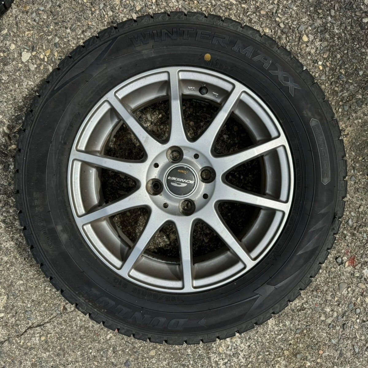 【中古】A-TECH SCHNEIDER 15インチ 6J 4H-PCD100 ホイールタイヤ4本セット_画像2