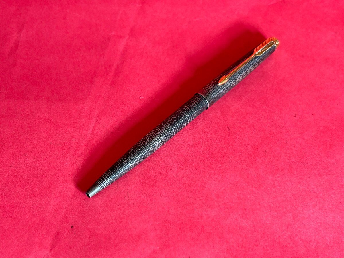 【現状品】PARKER パーカー ボールペン STARLING CAP&BARREL スターリングシルバー ノック式 筆記具 文房具 【筆記確認済み】