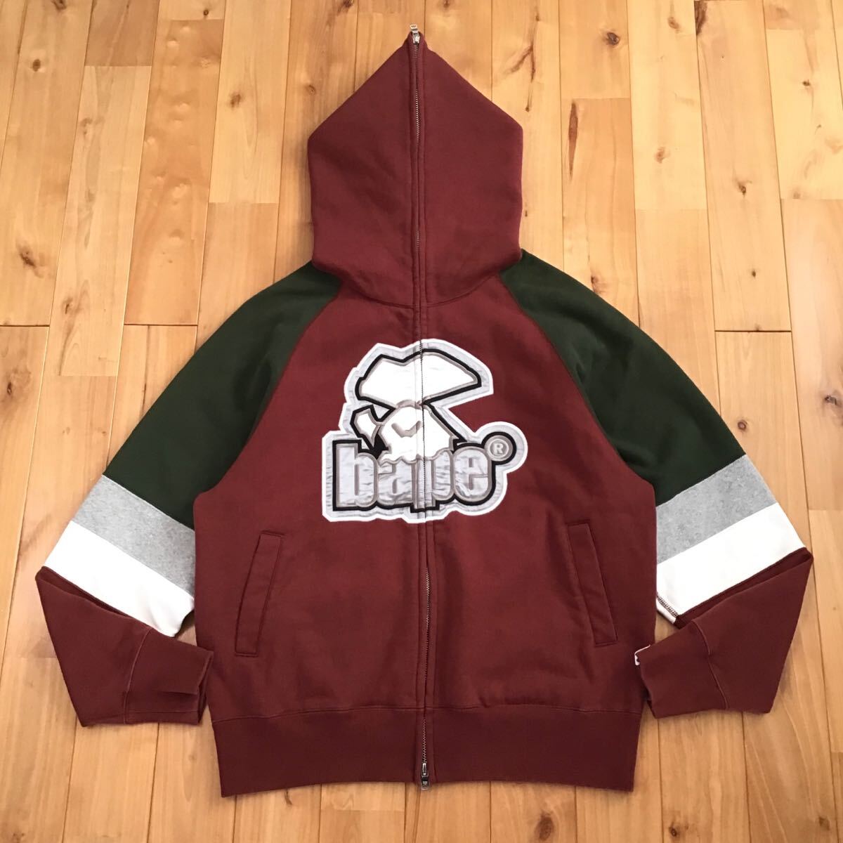 BAPE MAD FACE フルジップ パーカー Sサイズ ダークレッド a BAPE MAD FACE フルジップ パーカー Sサイズ ダークレッド a