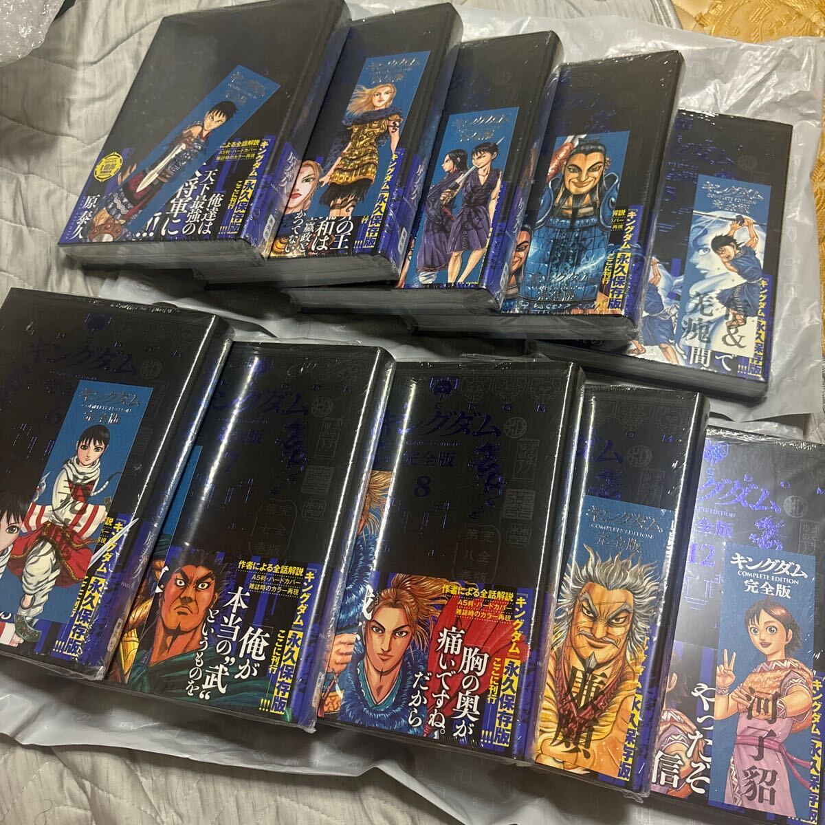 キングダム完全版 現全巻1〜12巻 (9 10巻除く)しおり付き キングダム完全版 現全巻1〜12巻 (9 10巻除く)しおり付き